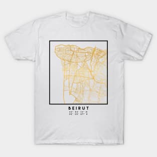 BEIRUT LEBANON CITY STREET MAP ART T-Shirt